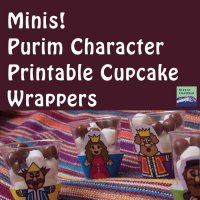 Mini! Purim Character Cupcake Wrappers