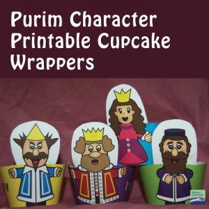 Purim Character Cupcake Wrappers