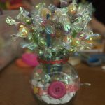 Finished candy flower arrangement