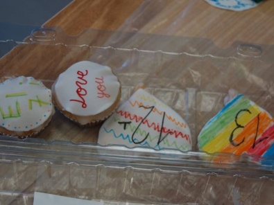 decorated cupcakes at a Bat Mitzvah