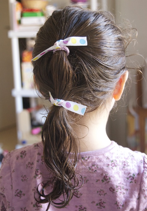 hair elastics with ribbon
