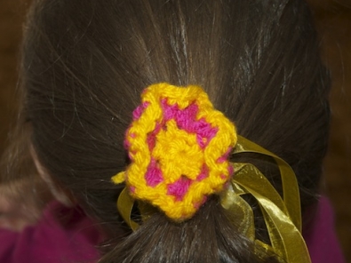 Croceted hair kuku with ribbons copyright birkatchaverim