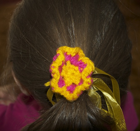 Croceted hair kuku with ribbons copyright birkatchaverim