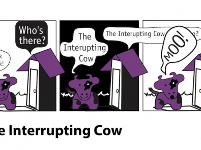Interrupting Cow joke as a graphic