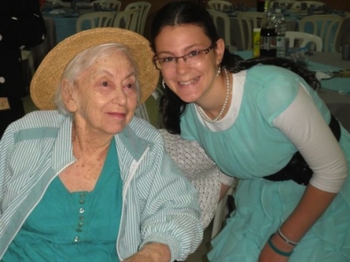 Bat Mitzvah girl at her bat mitzvah celebration at Melabev with a center participant. Photo courtesy Melabev read about the Bar and Bat Mitzvah program at birkat chaverim