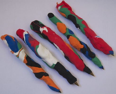 Kid made play doe pens for teacher appreciation gifts via birkat chaverim
