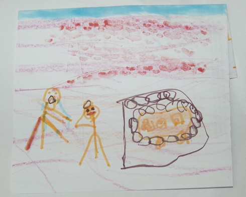 Being A mentch step one kid's drawing to express an idea of what it means to love a friend like yourself. Via Birkat Chaverim.