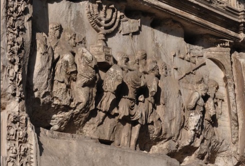 What color was the Menorah on the Arch of Titus? An international project led by Dr. Fine, Yeshiva University has been working to determine this and create a 3d image of the panel.  via birkat chaverim. Images courtesy Professor Fine, Yeshiva University