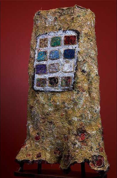 Melanie Siegel Torah Mantle, metalic threads. 